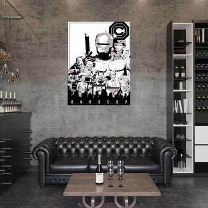 Robocop 1987 Movie Characters OCP ED-209 Alex Murphy Awesome Art Wall Art Print Poster