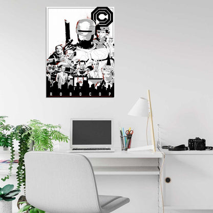 Robocop 1987 Movie Characters OCP ED-209 Alex Murphy Awesome Art Wall Art Print Poster