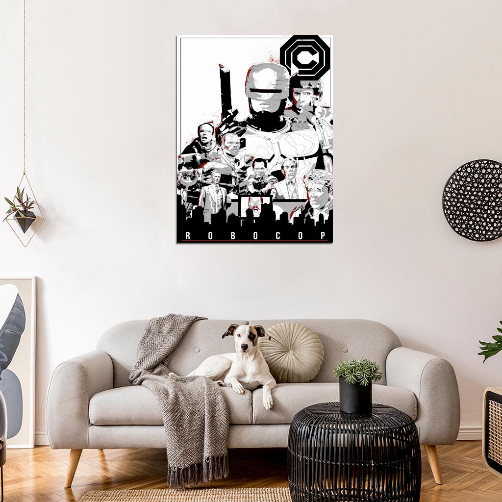 Robocop 1987 Movie Characters OCP ED-209 Alex Murphy Awesome Art Wall Art Print Poster