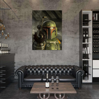 Boba Fett EE-3 Carbine Rifle Blaster Bounty Hunter Star Wars Movie Awesome Art Wall Art Print Poster