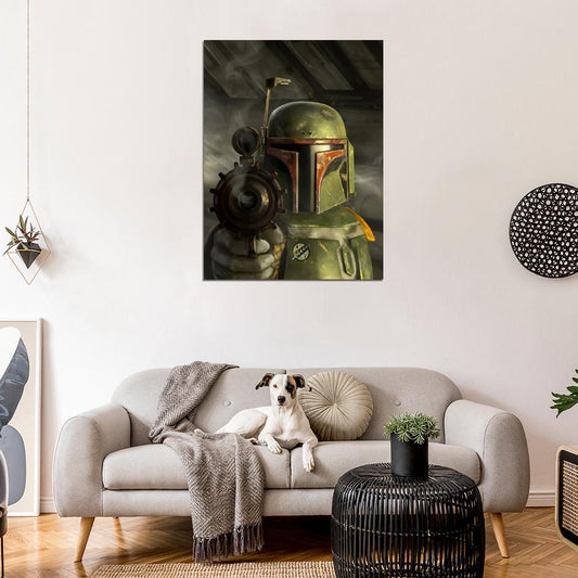 Boba Fett EE-3 Carbine Rifle Blaster Bounty Hunter Star Wars Movie Awesome Art Wall Art Print Poster