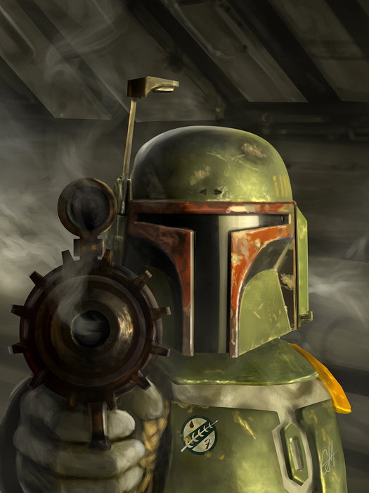 Boba Fett EE-3 Carbine Rifle Blaster Bounty Hunter Star Wars Movie Awesome Art Wall Art Print Poster