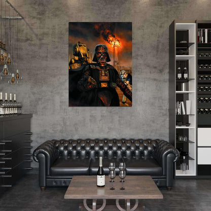 Darth Vader Stormtrooper AT-ST Walker Painting Star Wars Movie Awesome Art Wall Art Print Poster