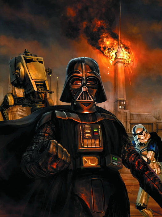 Darth Vader Stormtrooper AT-ST Walker Painting Star Wars Movie Awesome Art Wall Art Print Poster