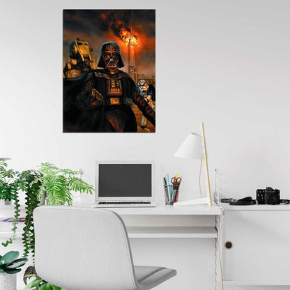 Darth Vader Stormtrooper AT-ST Walker Painting Star Wars Movie Awesome Art Wall Art Print Poster