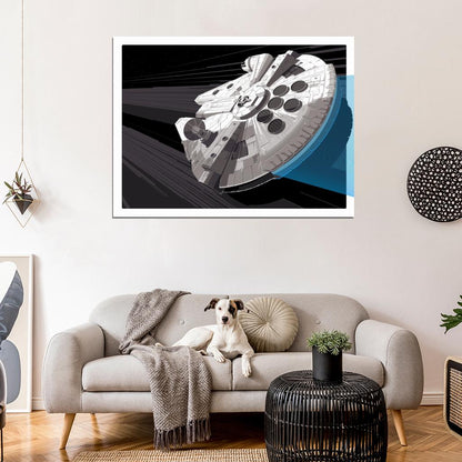 Millennium Falcon Star Wars Movie Awesome Art Wall Art Print Poster
