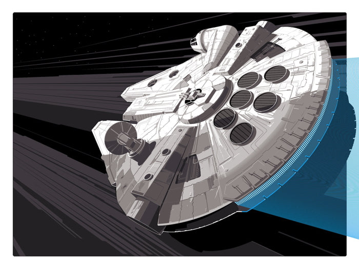 Millennium Falcon Star Wars Movie Awesome Art Wall Art Print Poster