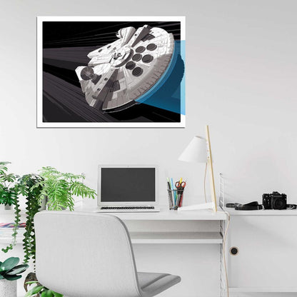 Millennium Falcon Star Wars Movie Awesome Art Wall Art Print Poster