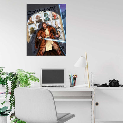 Obi-Wan Kenobi Tatooine Jedi Lightsaber Star Wars Movie Awesome Art Wall Art Print Poster