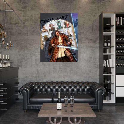 Obi-Wan Kenobi Tatooine Jedi Lightsaber Star Wars Movie Awesome Art Wall Art Print Poster