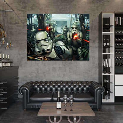 Stormtroopers Battle Star Wars Movie Awesome Art Wall Art Print Poster