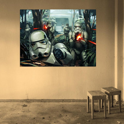 Stormtroopers Battle Star Wars Movie Awesome Art Wall Art Print Poster