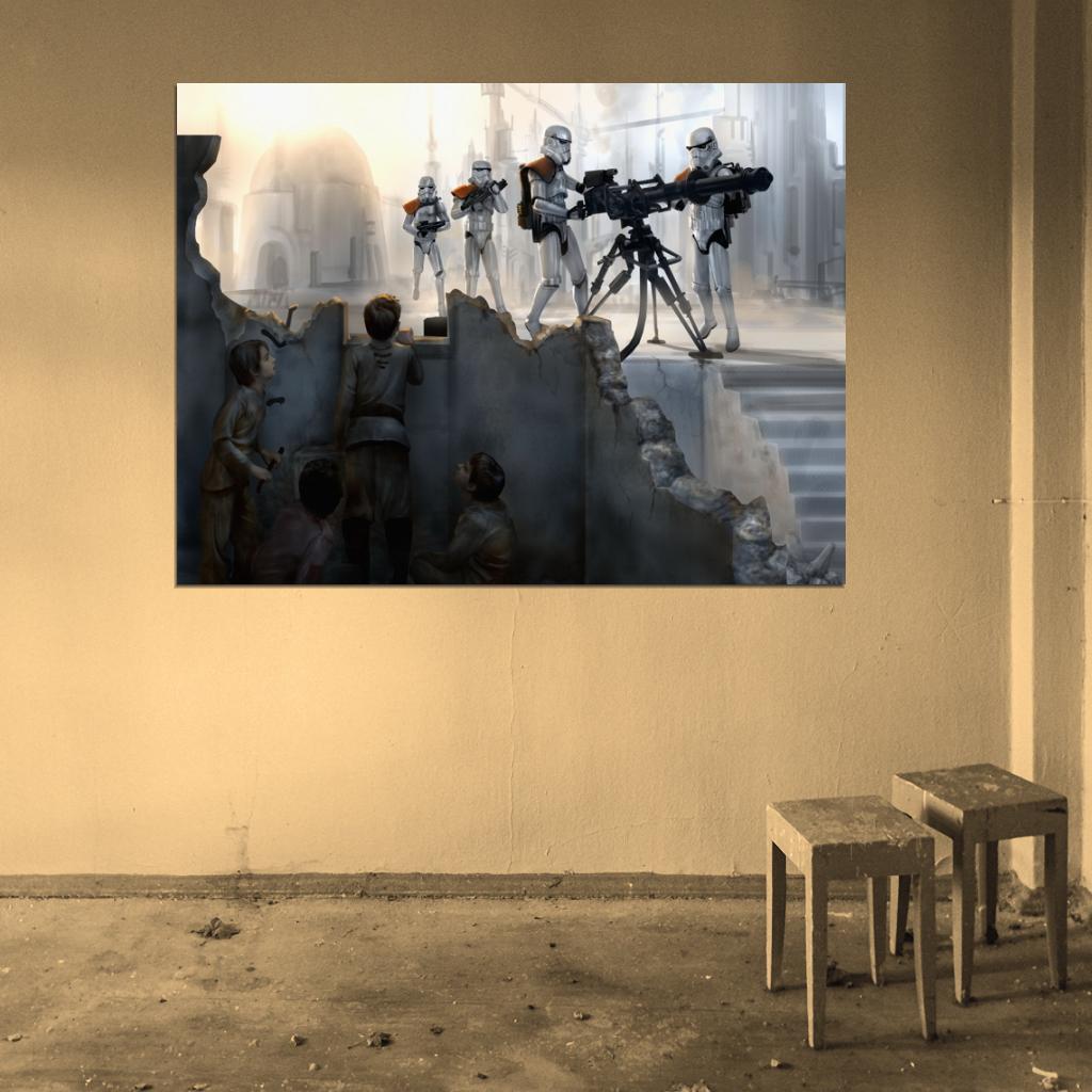 Imperial Stormtroopers Weapon Star Wars Movie Awesome Art Wall Art Print Poster