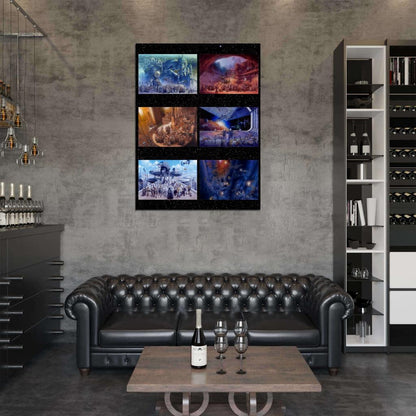 Star Wars Epic 6 Films All Characters Painting Trilogy Movie Awesome Art Wall Art Print Poster