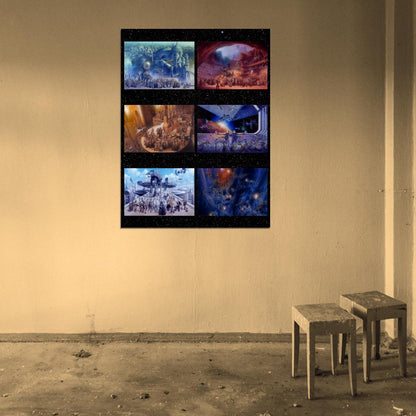 Star Wars Epic 6 Films All Characters Painting Trilogy Movie Awesome Art Wall Art Print Poster