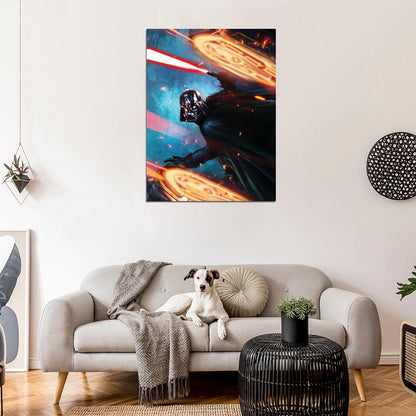 Darth Vader Lightsaber Sith Lord Star Wars Movie Awesome Art Wall Art Print Poster