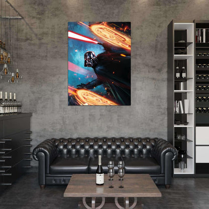 Darth Vader Lightsaber Sith Lord Star Wars Movie Awesome Art Wall Art Print Poster