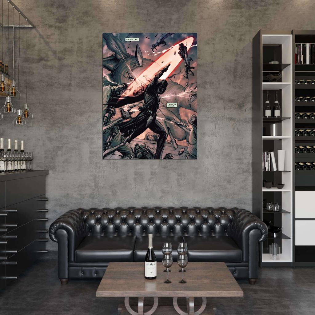 Darth Vader Lightsaber Fight Battle Sith Lord Star Wars Movie Awesome Art Wall Art Print Poster