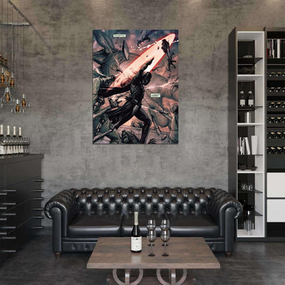 Darth Vader Lightsaber Fight Battle Sith Lord Star Wars Movie Awesome Art Wall Art Print Poster