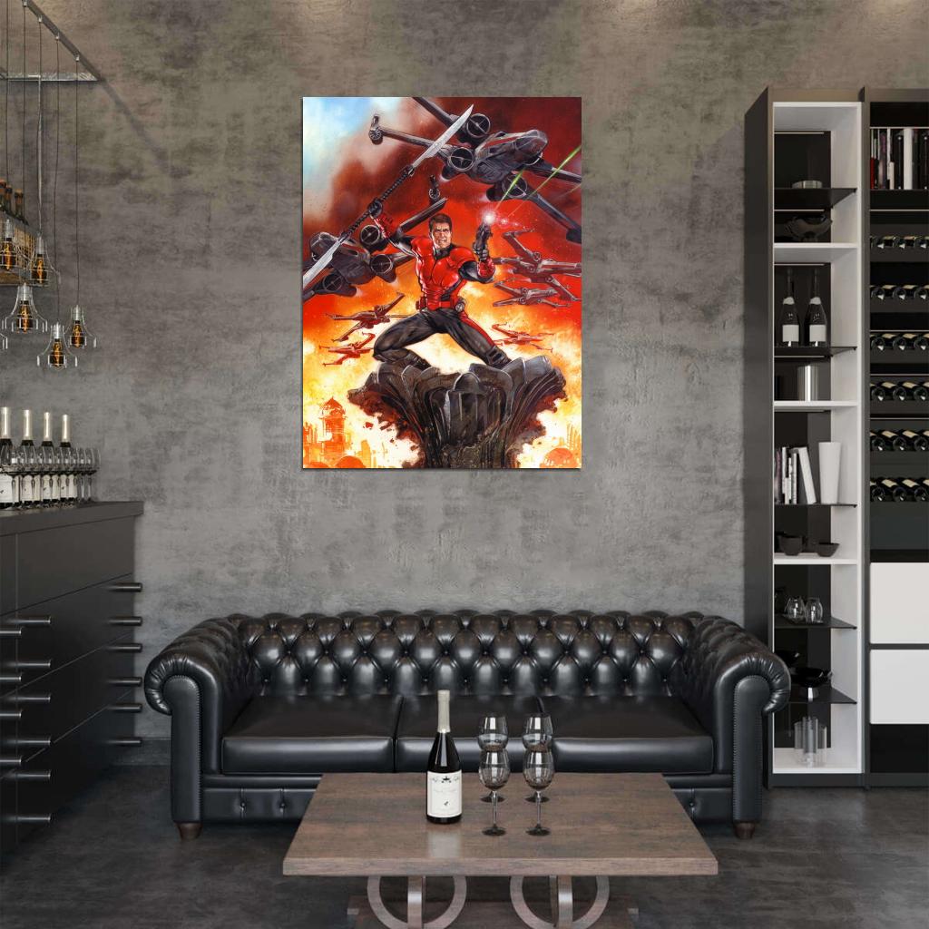Emperor's Royal Imperial Guard X-wing Battle Retro Star Wars Movie Awesome Art Wall Art Print Poster