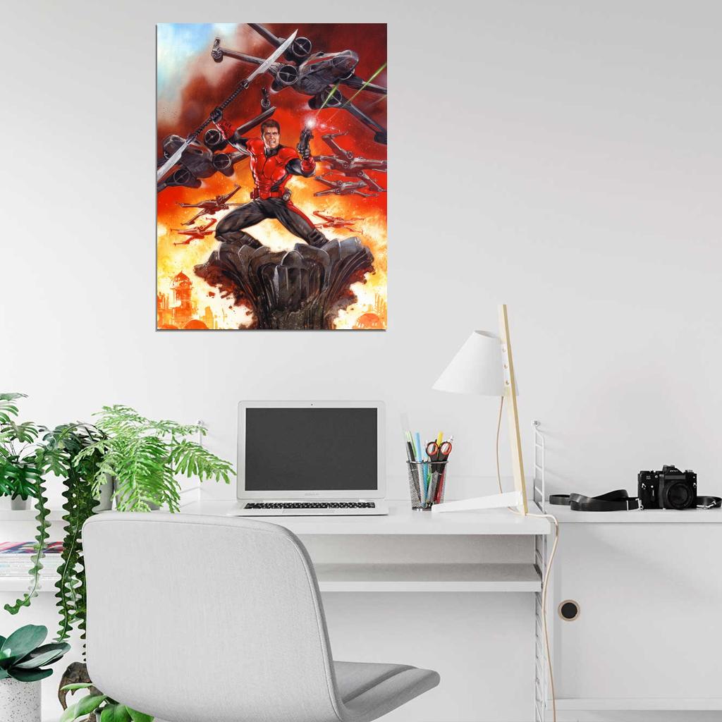 Emperor's Royal Imperial Guard X-wing Battle Retro Star Wars Movie Awesome Art Wall Art Print Poster