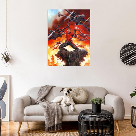 Emperor's Royal Imperial Guard X-wing Battle Retro Star Wars Movie Awesome Art Wall Art Print Poster