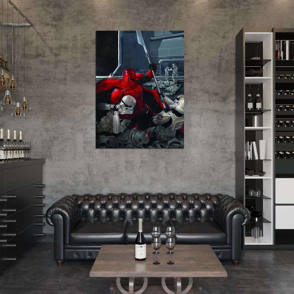 Emperor's Royal Imperial Guard Stormtroopers Fight Star Wars Movie Awesome Painting Art Wall Art Print Poster