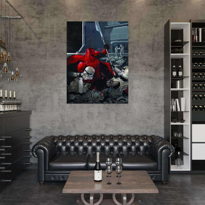 Emperor's Royal Imperial Guard Stormtroopers Fight Star Wars Movie Awesome Painting Art Wall Art Print Poster