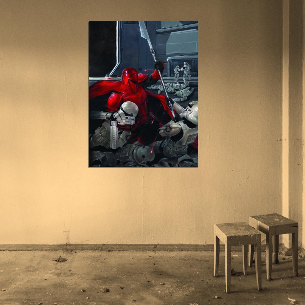 Emperor's Royal Imperial Guard Stormtroopers Fight Star Wars Movie Awesome Painting Art Wall Art Print Poster