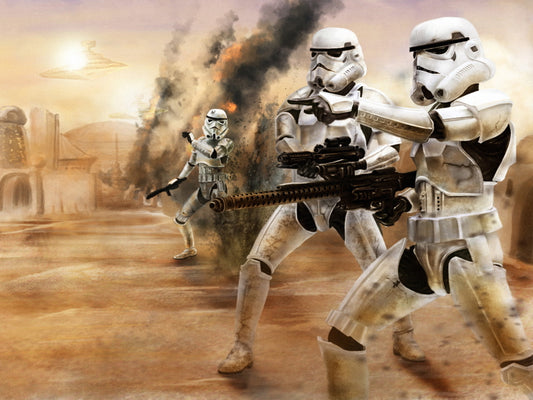 Stormtroopers Desert Star Wars Movie Awesome Painting Art Wall Art Print Poster
