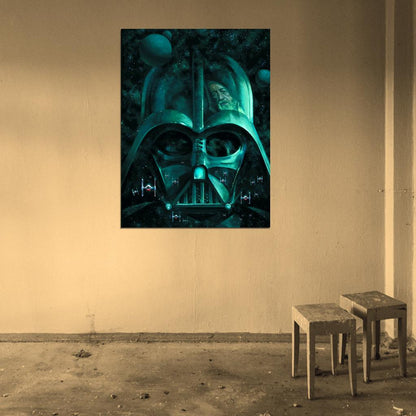 Imperial Fleet TIE Fighters Space Darth Vader Obi-Wan Kenobi Star Wars Movie Awesome Painting Art Wall Art Print Poster