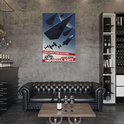 Imperial Navy Starfleet Propaganda Star Destroyers TIE Fighters Star Wars Movie Awesome Painting Art Wall Art Print Poster