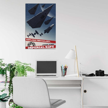 Imperial Navy Starfleet Propaganda Star Destroyers TIE Fighters Star Wars Movie Awesome Painting Art Wall Art Print Poster
