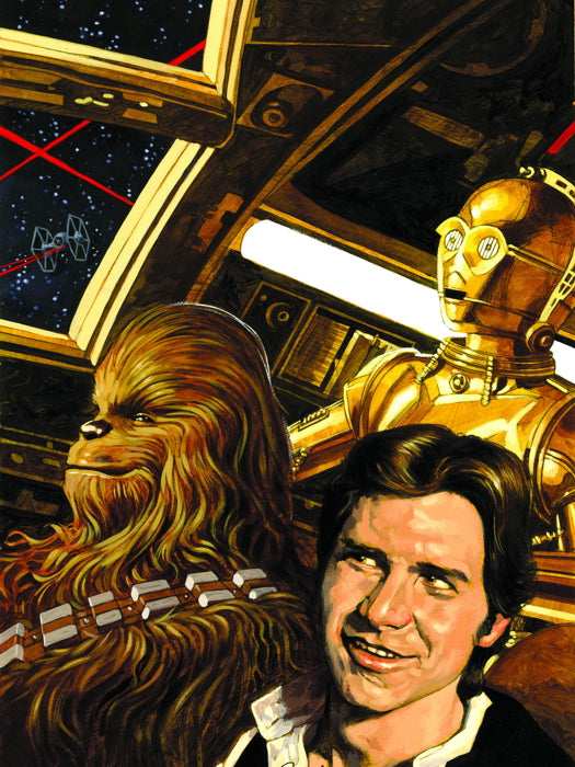 Millennium Falcon Chewbacca Han Solo C-3PO Chewie Star Wars Movie Awesome Painting Art Wall Art Print Poster