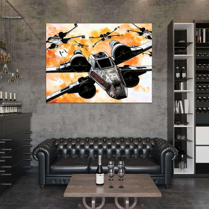 X-Wing Starfighters Star Wars Movie Awesome Painting Art Wall Art Print Poster