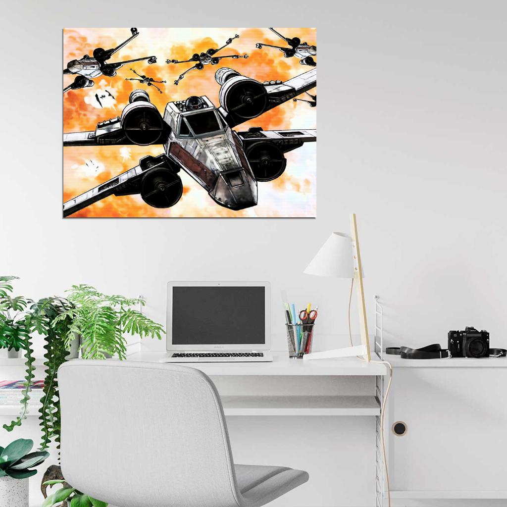 X-Wing Starfighters Star Wars Movie Awesome Painting Art Wall Art Print Poster