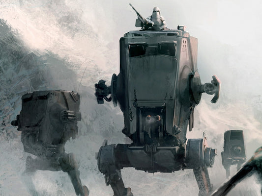 AT-ST Walkers Snowtrooper Hoth Star Wars Movie Awesome Painting Art Wall Art Print Poster