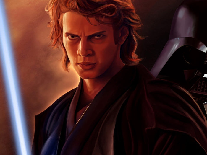 Anakin Skywalker Dark Side Lightsaber Darth Vader Star Wars Episode III Revenge of the Sith Movie Awesome Painting Art Wall Art Print Poster