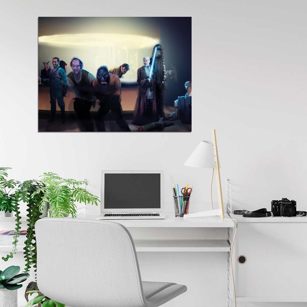 Mos Eisley Cantina Obi-Wan Kenobi Star Wars Movie Awesome Painting Art Wall Art Print Poster