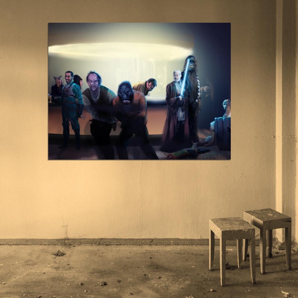 Mos Eisley Cantina Obi-Wan Kenobi Star Wars Movie Awesome Painting Art Wall Art Print Poster