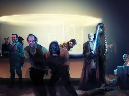 Mos Eisley Cantina Obi-Wan Kenobi Star Wars Movie Awesome Painting Art Wall Art Print Poster