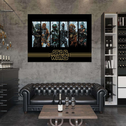 Bounty Hunters Star Wars Movie Awesome Painting Art Wall Art Print Poster