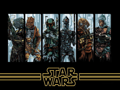 Bounty Hunters Star Wars Movie Awesome Painting Art Wall Art Print Poster