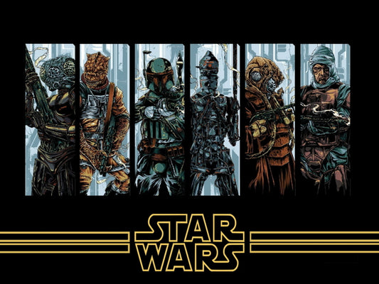 Bounty Hunters Star Wars Movie Awesome Painting Art Wall Art Print Poster