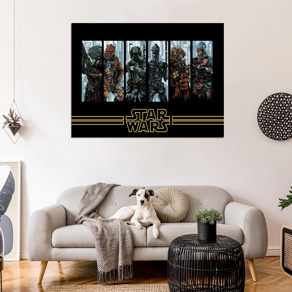 Bounty Hunters Star Wars Movie Awesome Painting Art Wall Art Print Poster