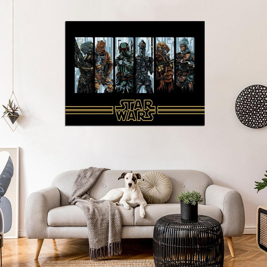 Bounty Hunters Star Wars Movie Awesome Painting Art Wall Art Print Poster