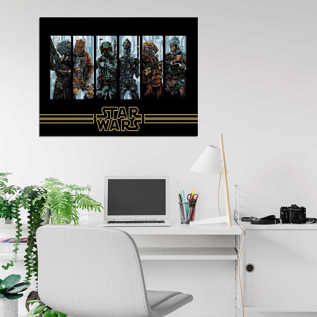 Bounty Hunters Star Wars Movie Awesome Painting Art Wall Art Print Poster