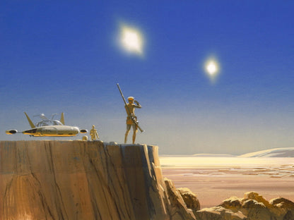 Tatooine Desert Landscape Star Wars Movie Awesome Painting Art Wall Art Print Poster
