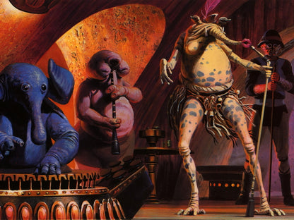 Mos Eisley Cantina Aliens Band Tatooine Star Wars Movie Awesome Painting Art Wall Art Print Poster