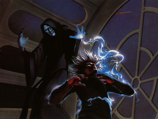 Emperor versus Luke Skywalker Fight Force Retro Vintage Concept Artwork Star Wars Movie Awesome Painting Art Wall Art Print Poster